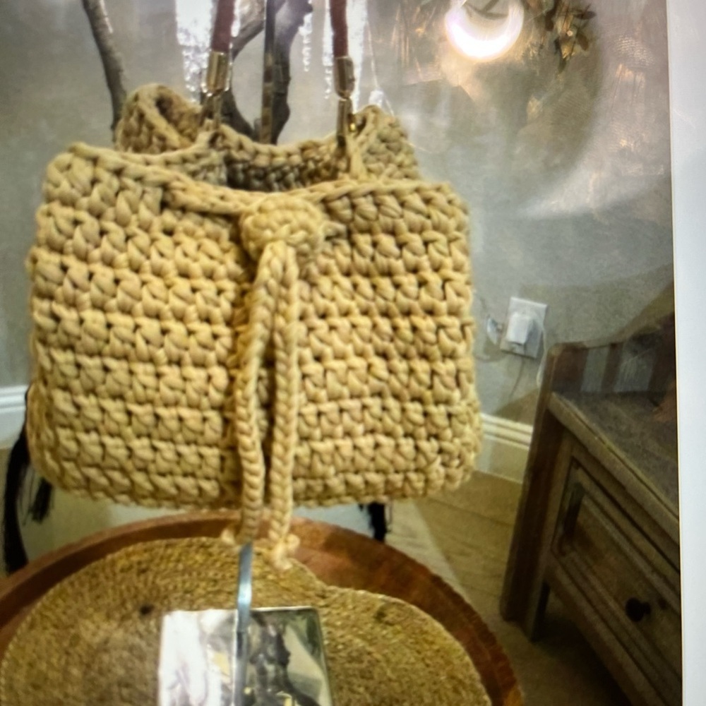 Handcrafted Tan Crochet Bag